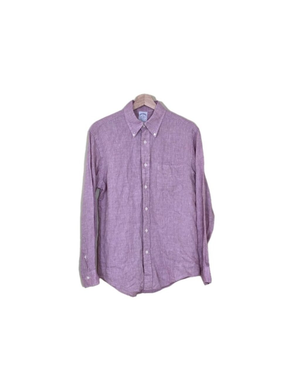 Brooks Brothers Baird McNutt Irish Linen Regent Shirt Men M Pink Preppy Timeless